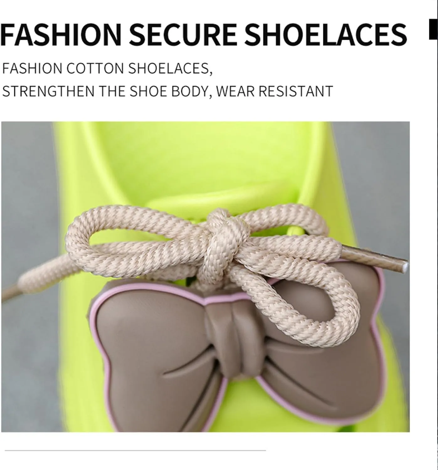 Fashion Women's Cute Clogs, Platform Lace Up Soft Bottom Bow Decoration Shoes, Closed Toe Summer Beach Rustic Flower Casual Shoes