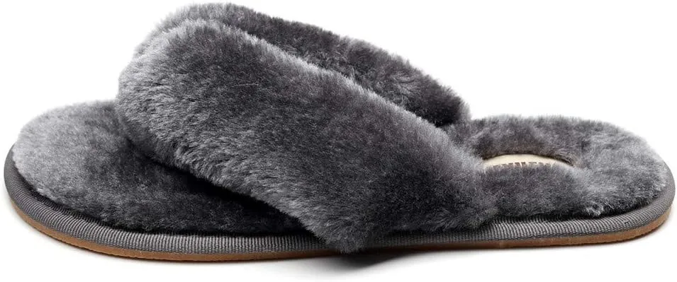 FAYUEKEY Comfort Spa Flip Flops Thong Slide for Women Girls Sexy Fuzzy Bedroom House Slippers with Memory Foam