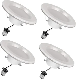 Feit Electric 4" LED Recessed Downlight with Night Light Mode, 50W Equivalent, Dimmable, 5CCT Selectable White, 90 CRI, 650 Lumens, 45 Year Lifetime, 4 Pack, LEDR4/NL/5CCTCA/4