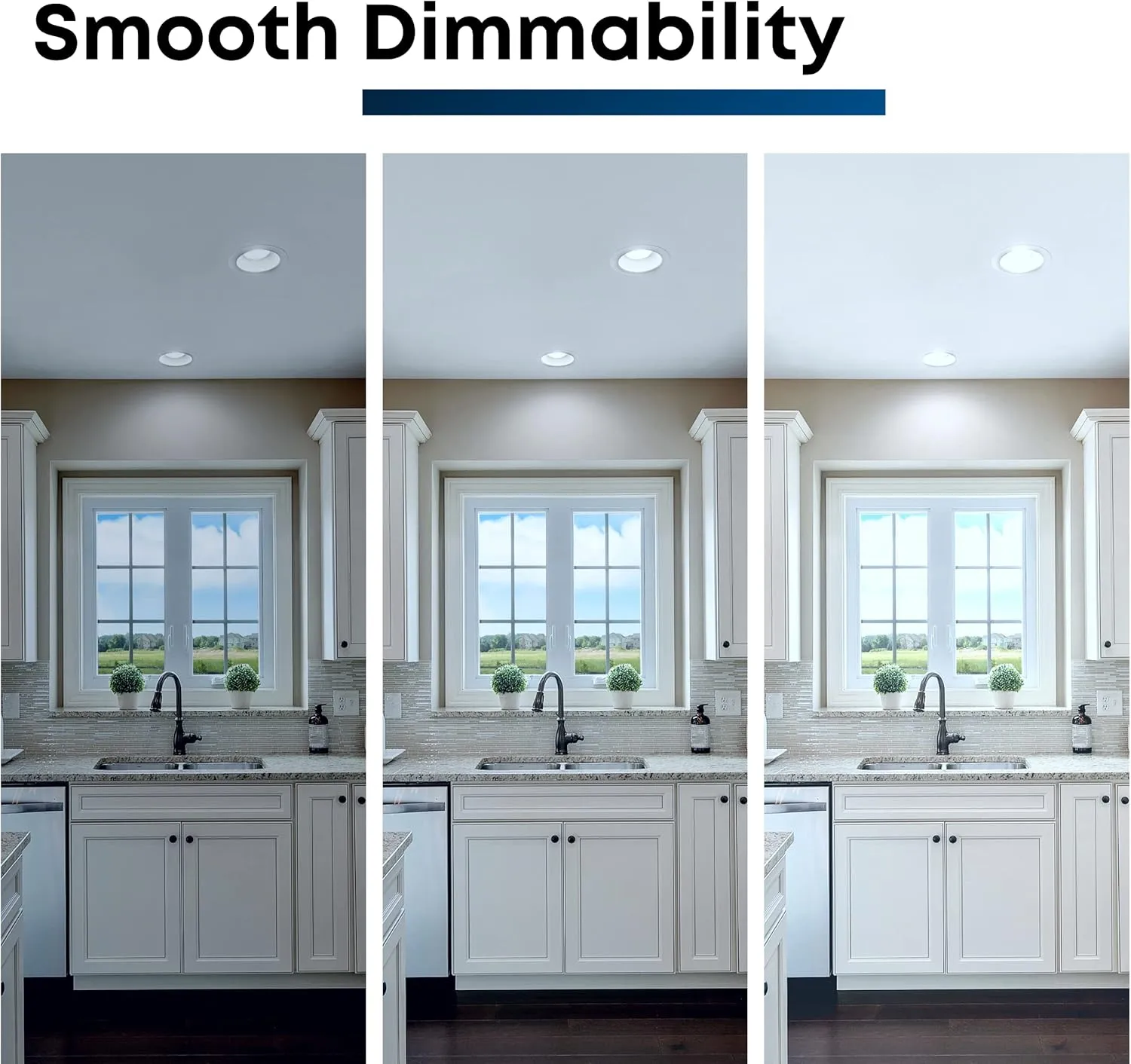 Feit Electric 4" LED Recessed Downlight with Night Light Mode, 50W Equivalent, Dimmable, 5CCT Selectable White, 90 CRI, 650 Lumens, 45 Year Lifetime, 4 Pack, LEDR4/NL/5CCTCA/4