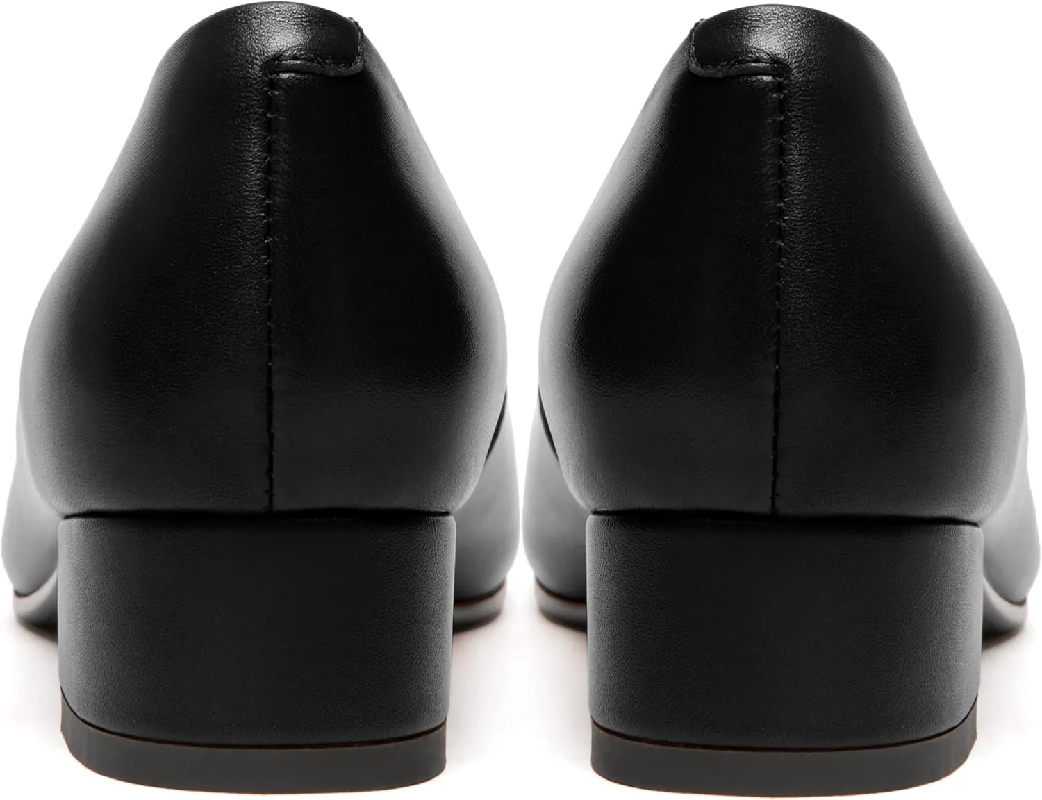 FEMSTEP Womens Wedding Slip On Square Toe Matte Leather Dress Chunky Low Heel Pumps Shoes 1.5 Inch