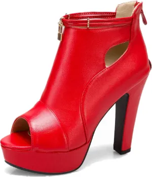 fereshte Women's Peep-Toe Sandals Stiletto High Heels Platform Summer Booties