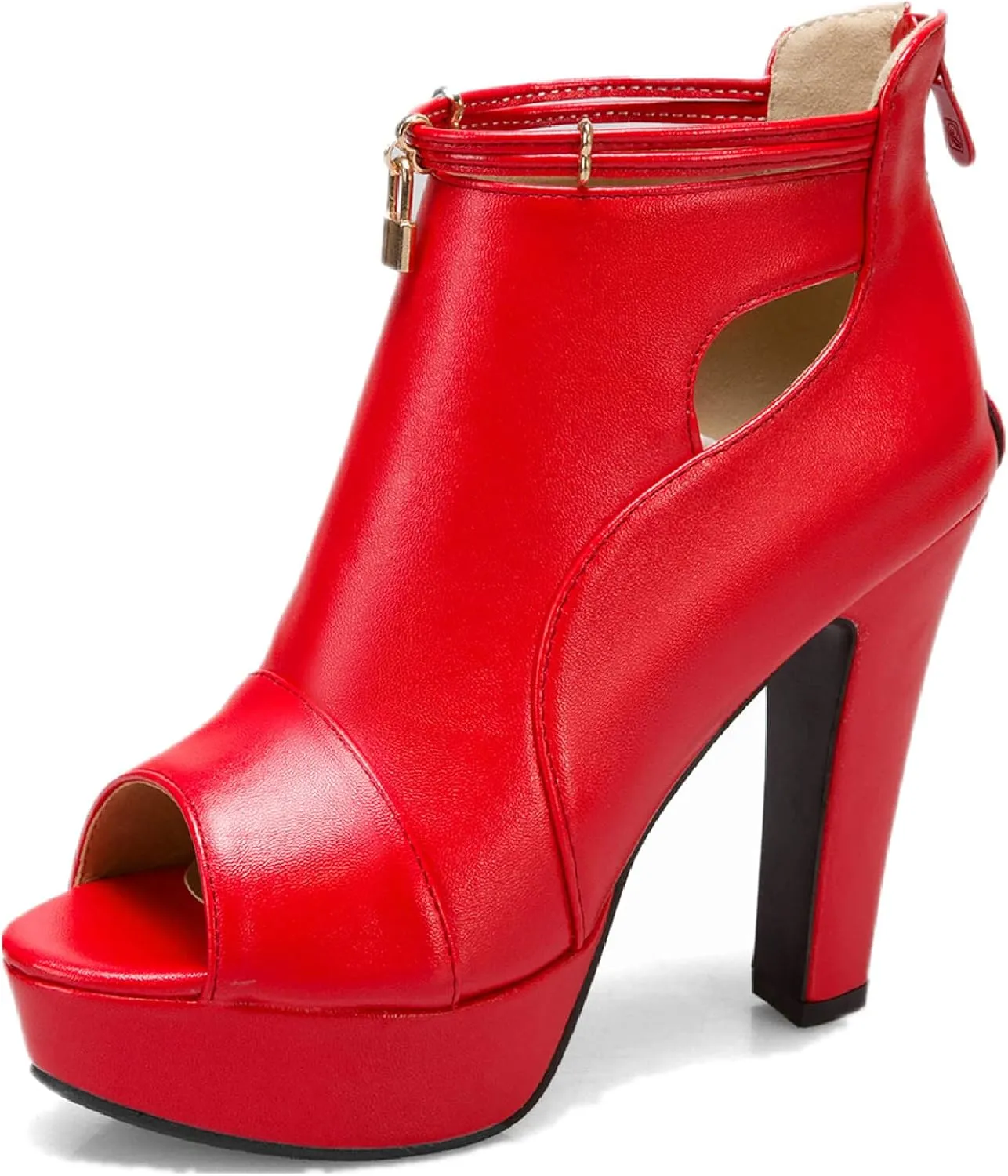 fereshte Women's Peep-Toe Sandals Stiletto High Heels Platform Summer Booties