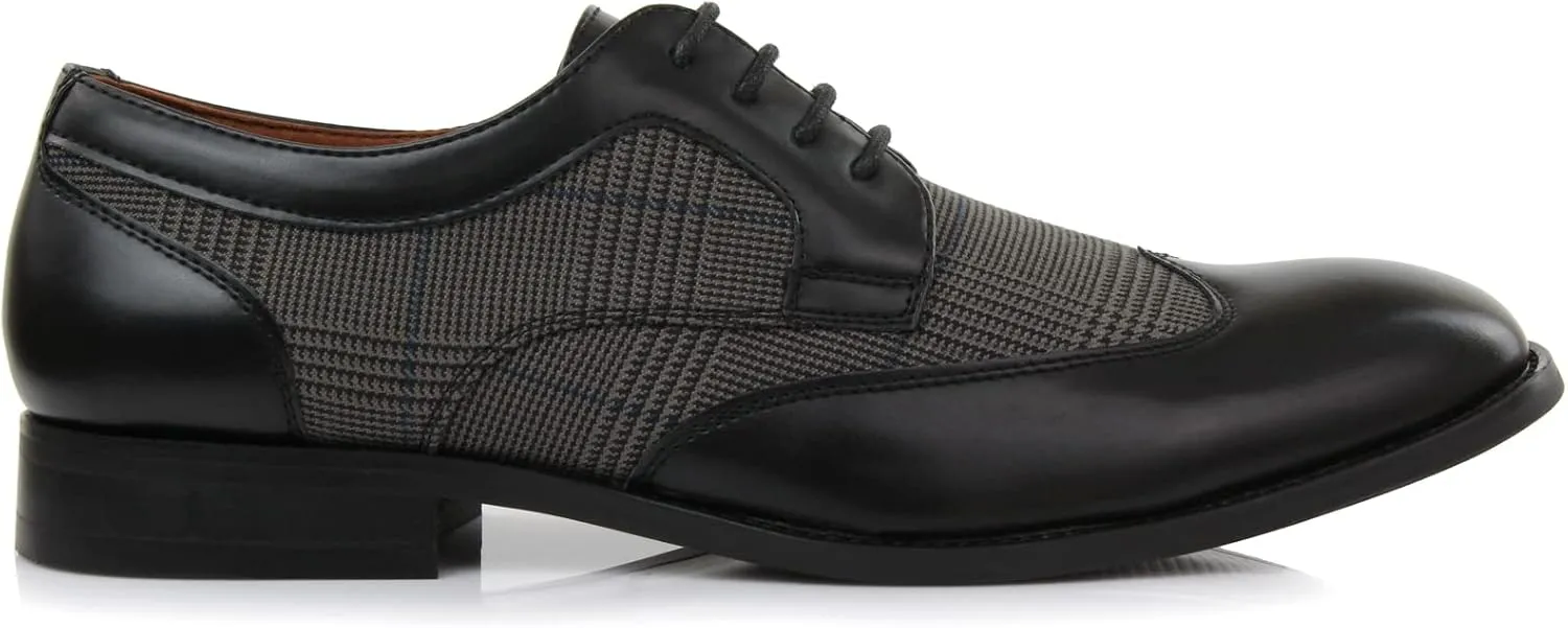Ferro Aldo Arthur MFA139001D Mens Wingtip Two Tone Oxford Black and White Spectator Dress Shoes