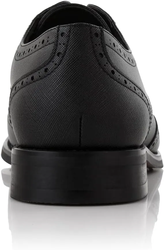 Ferro Aldo Arthur MFA139001D Mens Wingtip Two Tone Oxford Black and White Spectator Dress Shoes
