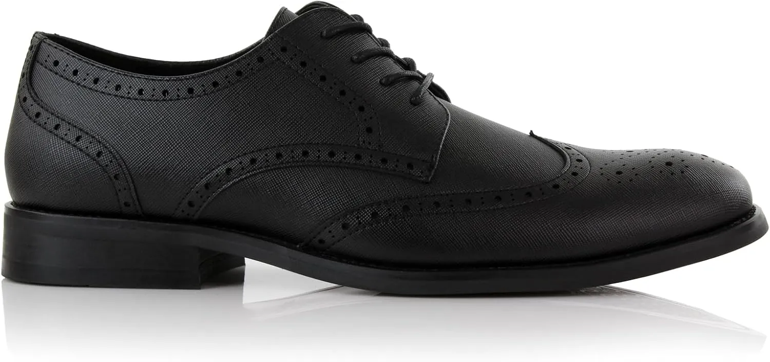 Ferro Aldo Arthur MFA139001D Mens Wingtip Two Tone Oxford Black and White Spectator Dress Shoes