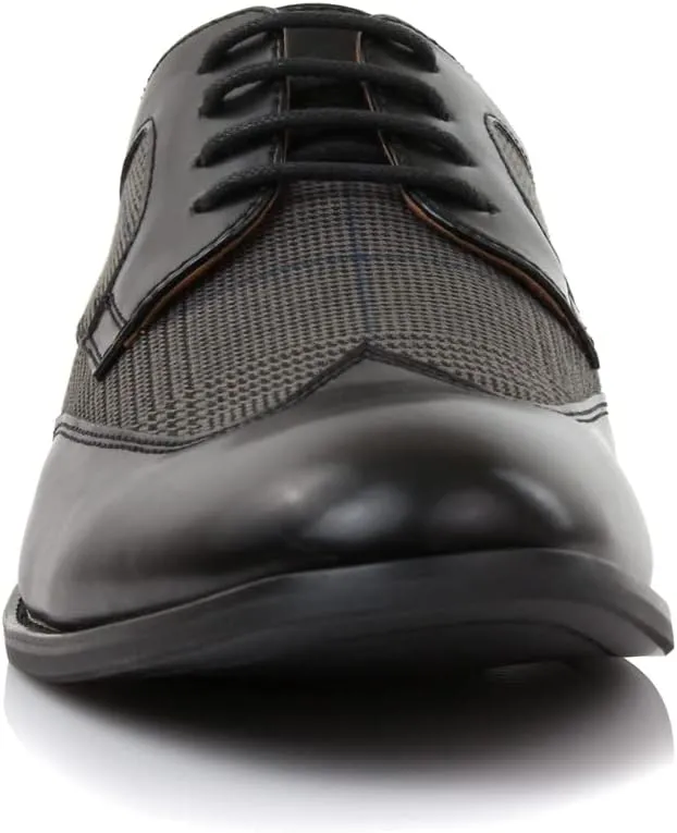Ferro Aldo Arthur MFA139001D Mens Wingtip Two Tone Oxford Black and White Spectator Dress Shoes