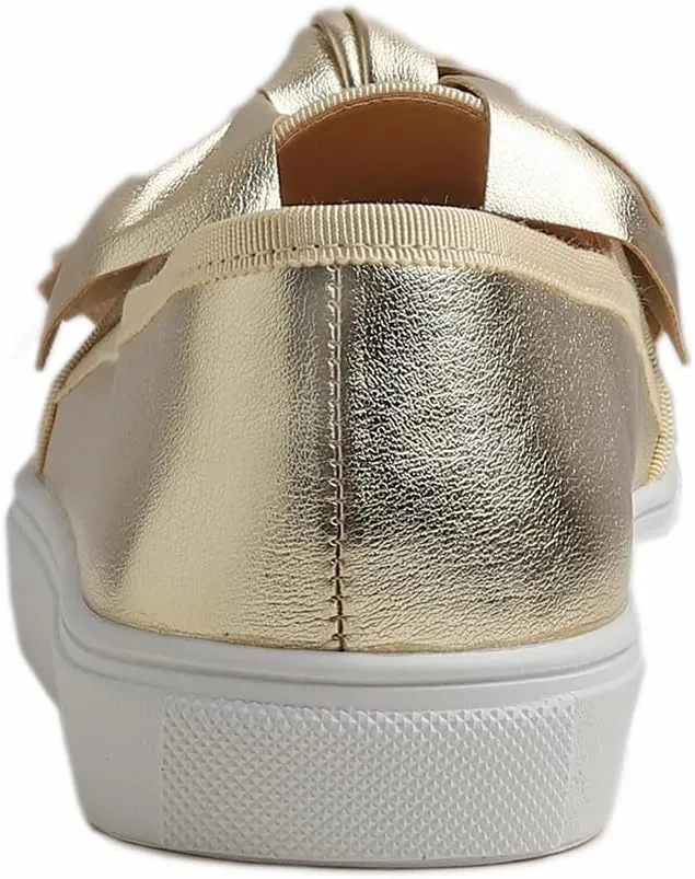 FEVERSOLE Women's Casual Slip On Sneaker Fashion Bow Tie Loafer Flats