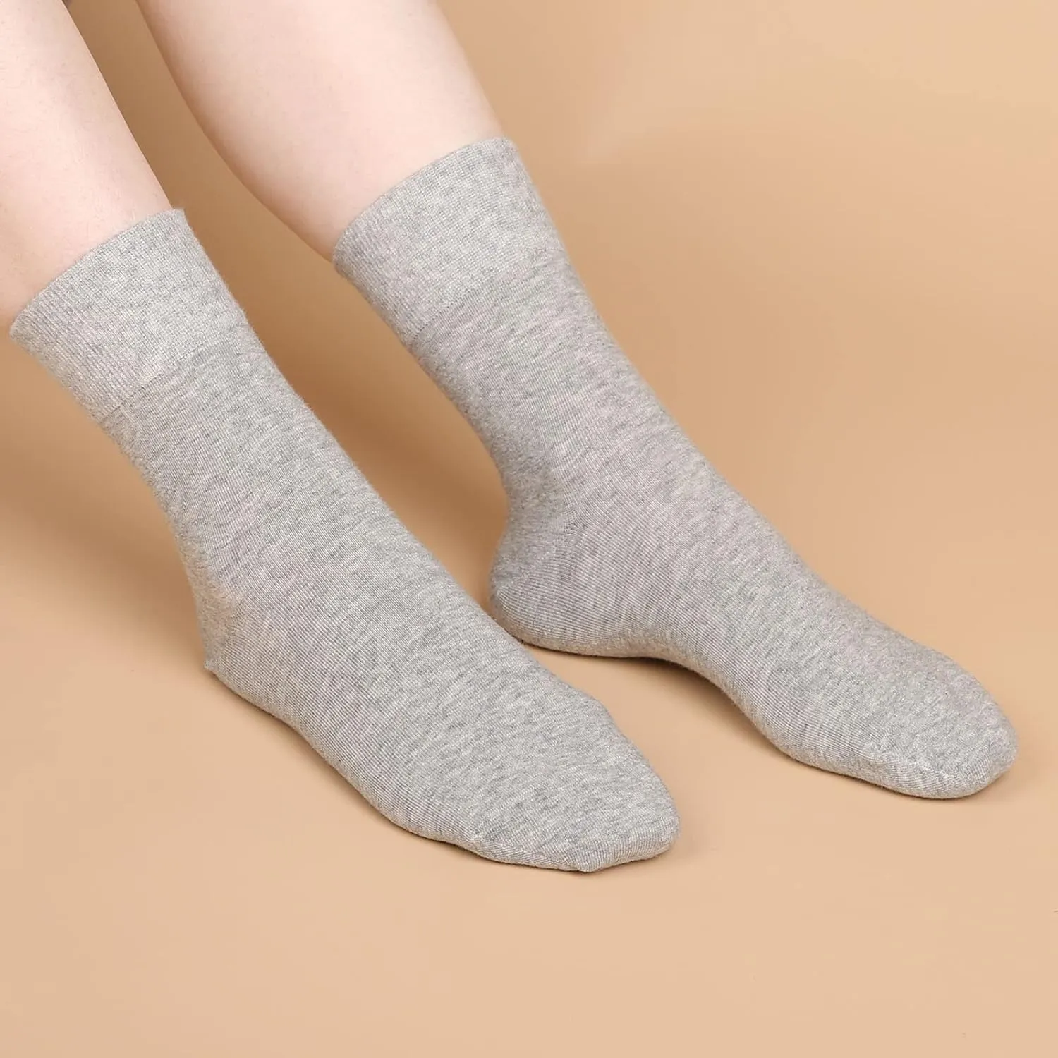 FGZ Women Thin Cotton Socks, Soft Cotton Bootie Socks Women Above Ankle Crew Socks 5-10 Pairs