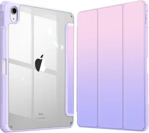 Fintie Hybrid Slim Case for iPad (A16) 11th Generation 11 Inch (2025), iPad 10th Generation 10.9 Inch (2022) - Shockproof Cover with Clear Transparent Back Shell & Pencil Holder, Fantasy Ombre