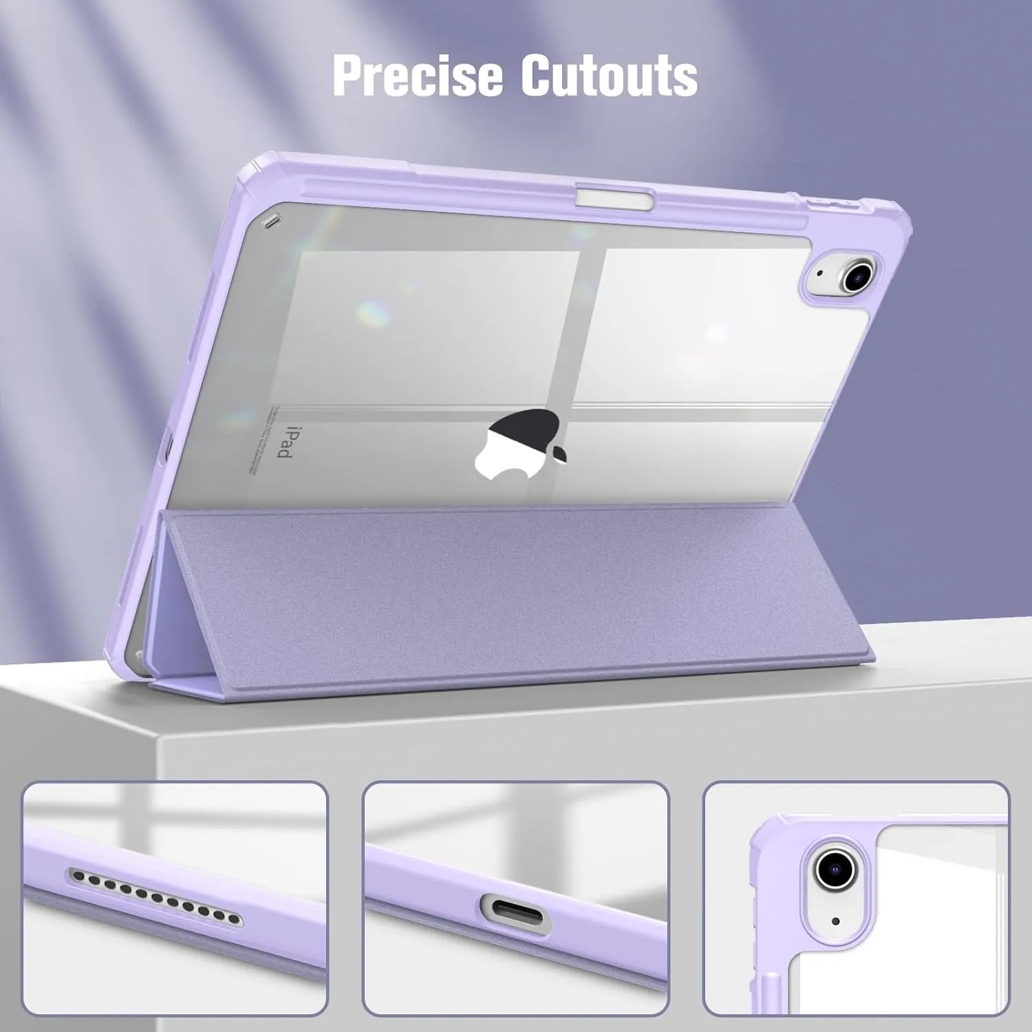 Fintie Hybrid Slim Case for iPad (A16) 11th Generation 11 Inch (2025), iPad 10th Generation 10.9 Inch (2022) - Shockproof Cover with Clear Transparent Back Shell & Pencil Holder, Fantasy Ombre