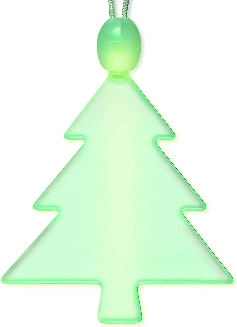 FlashingBlinkyLights Green LED Christmas Tree Light Up Necklace