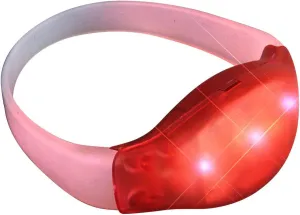 FlashingBlinkyLights Light Up Red Sound Activated LED Bracelet (Set of 12)