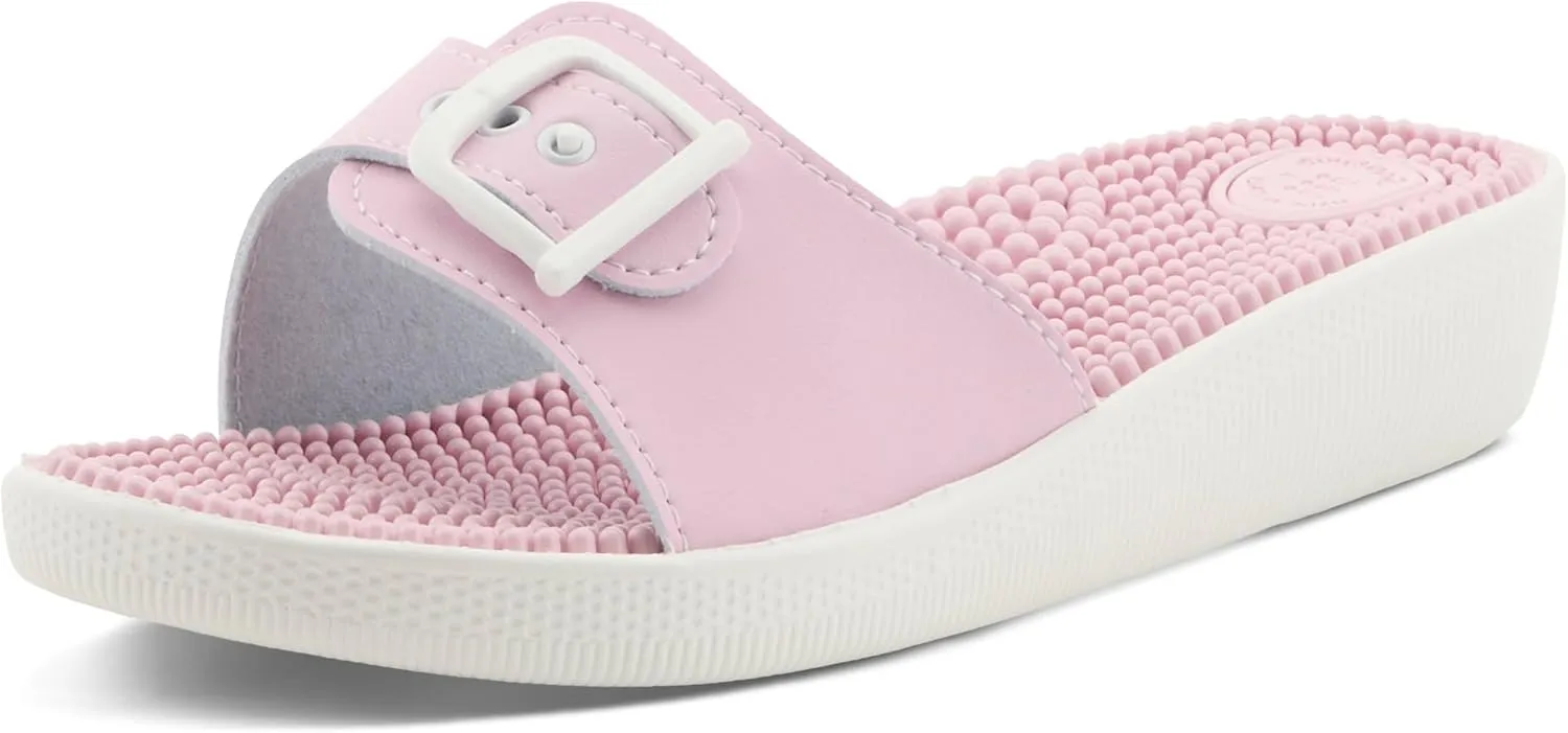 Flexus by Spring Step Women’s Sabala Slide Sandal – Lightweight Comfort Shoe with Massaging Insole & Adjustable Buckle Strap – Made in Italy