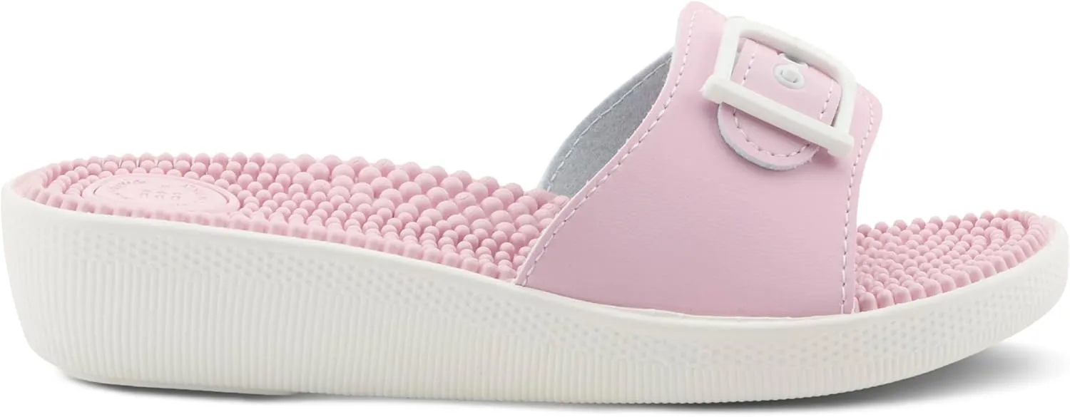 Flexus by Spring Step Women’s Sabala Slide Sandal – Lightweight Comfort Shoe with Massaging Insole & Adjustable Buckle Strap – Made in Italy