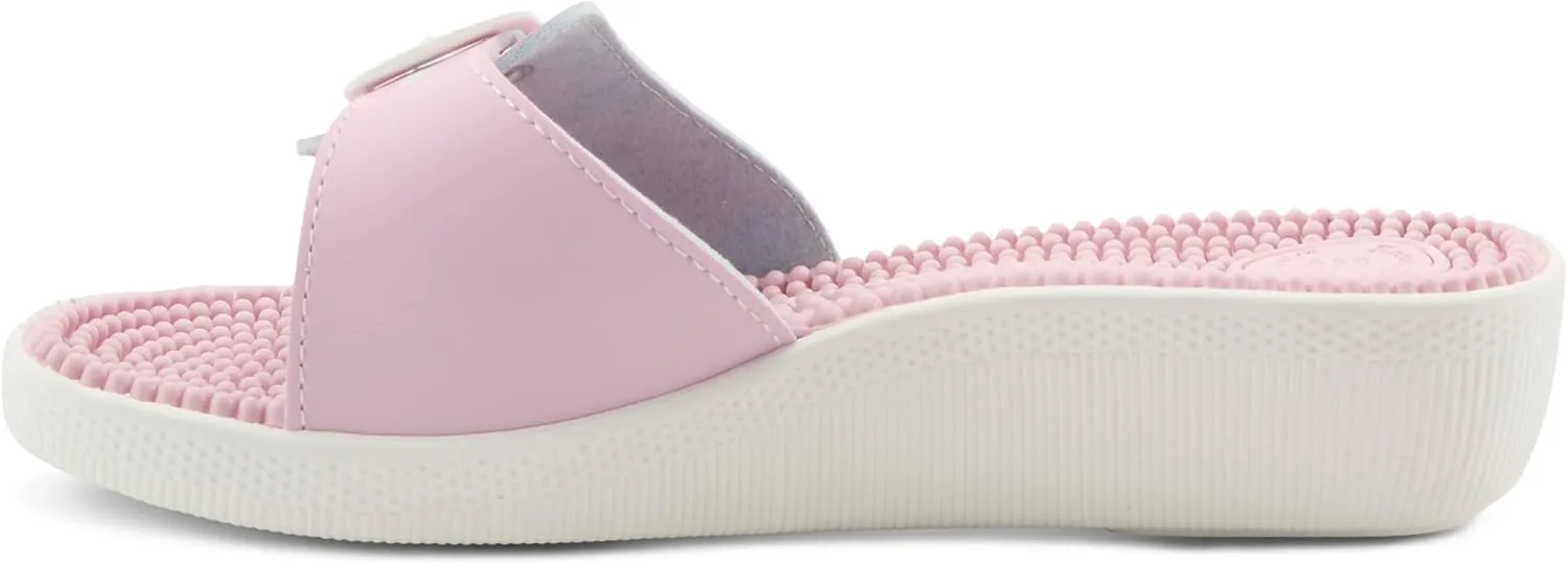 Flexus by Spring Step Women’s Sabala Slide Sandal – Lightweight Comfort Shoe with Massaging Insole & Adjustable Buckle Strap – Made in Italy
