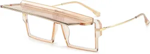 Flip Sunglasses Women's Mirror Retro Oversized Sun Glasses Men Luxury Retro Flap Shades