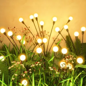 Flumy Solar Lights Outdoor Waterproof 2 Pack, Upgraded Outdoor Firefly Light for Yard Patio Garden Decor, Solar Lights for Outside Gardening Supplies,Gifts for Grandma