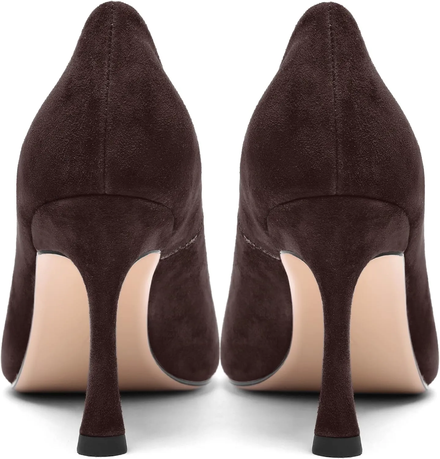 FOGEENA Womens Party Slip On Solid Pointed Toe Suede Fashion Stiletto High Heel Pumps Shoes 3.14 Inch