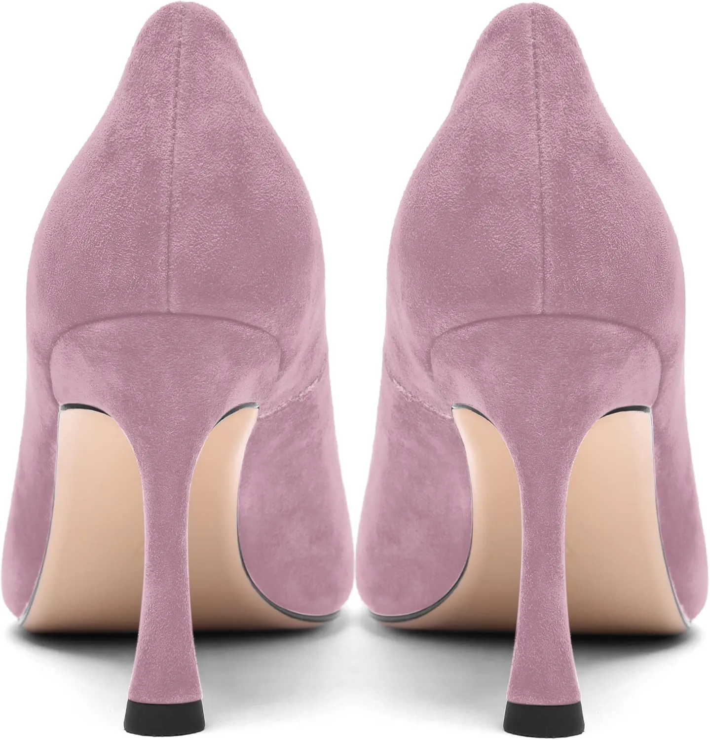 FOGEENA Womens Party Slip On Solid Pointed Toe Suede Fashion Stiletto High Heel Pumps Shoes 3.14 Inch