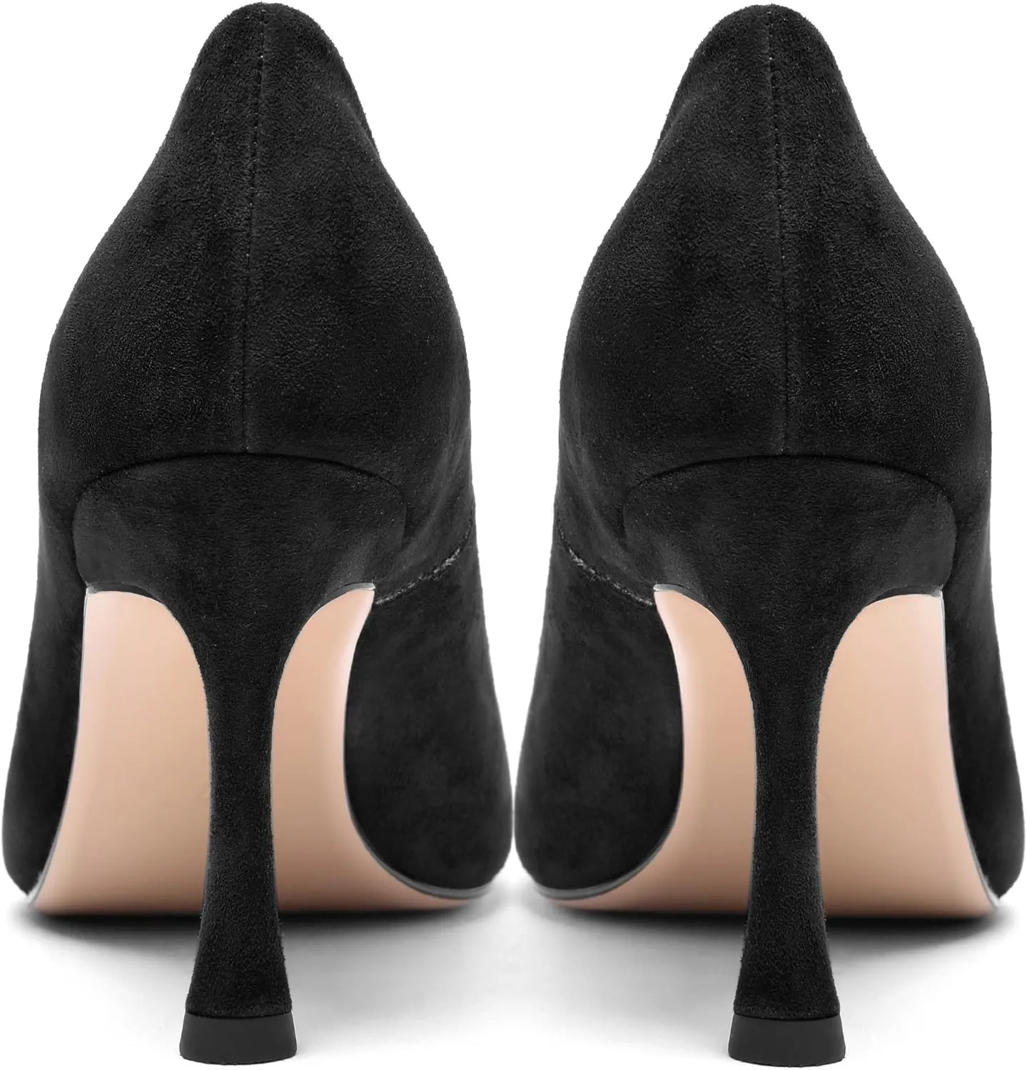 FOGEENA Womens Party Slip On Solid Pointed Toe Suede Fashion Stiletto High Heel Pumps Shoes 3.14 Inch