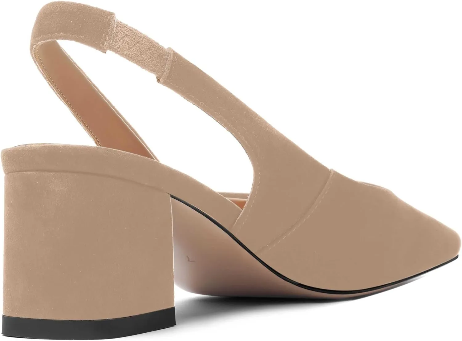 FOGEENA Womens Solid Suede Night Club Slip On Dress Square Toe Chunky Leather Low Heel Pumps Shoes 2 Inch