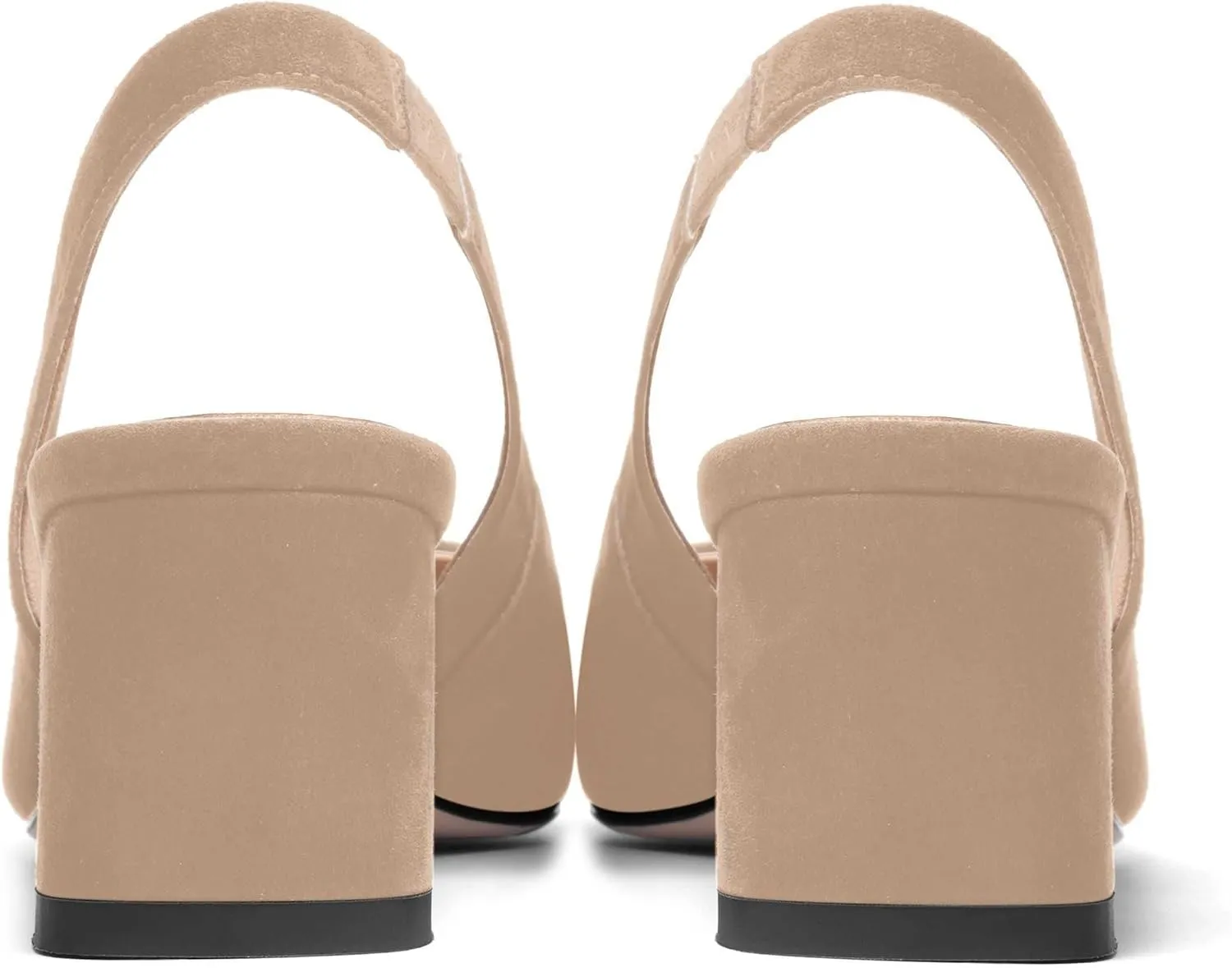 FOGEENA Womens Solid Suede Night Club Slip On Dress Square Toe Chunky Leather Low Heel Pumps Shoes 2 Inch