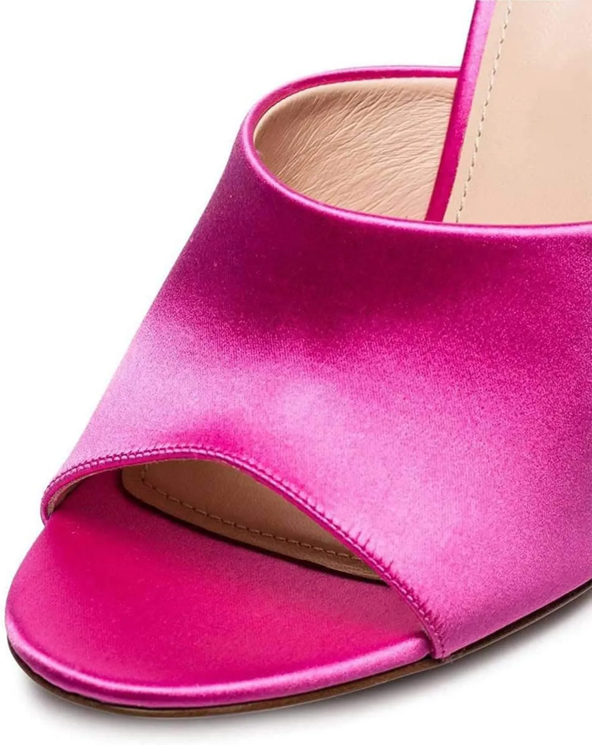 FOWT Chic Leather Pointed Toe Classic Mules Slide Womens Sandals Stylish Thin High 4 IN Heels Elegant Street Dress Office Business Gold Pumps Summer Shoes, US Size 4-16 M