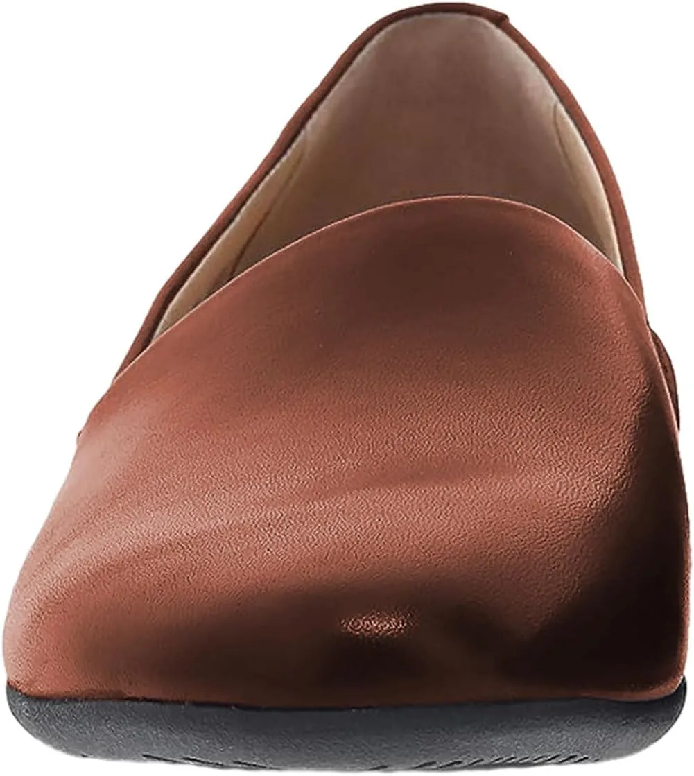 FOWT Women Fashion Closed Almond Toe Pumps Solid Color Loafer Flats Slip On Cozy Party Dress Office Shoes Size 4-16 US