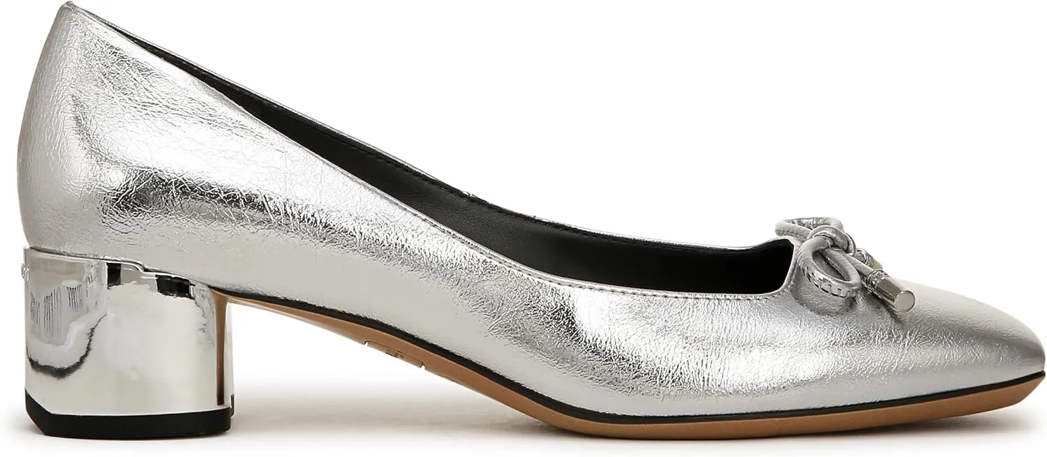 Franco Sarto Women's Natalia Square Toe Block Heel Pump with Bow