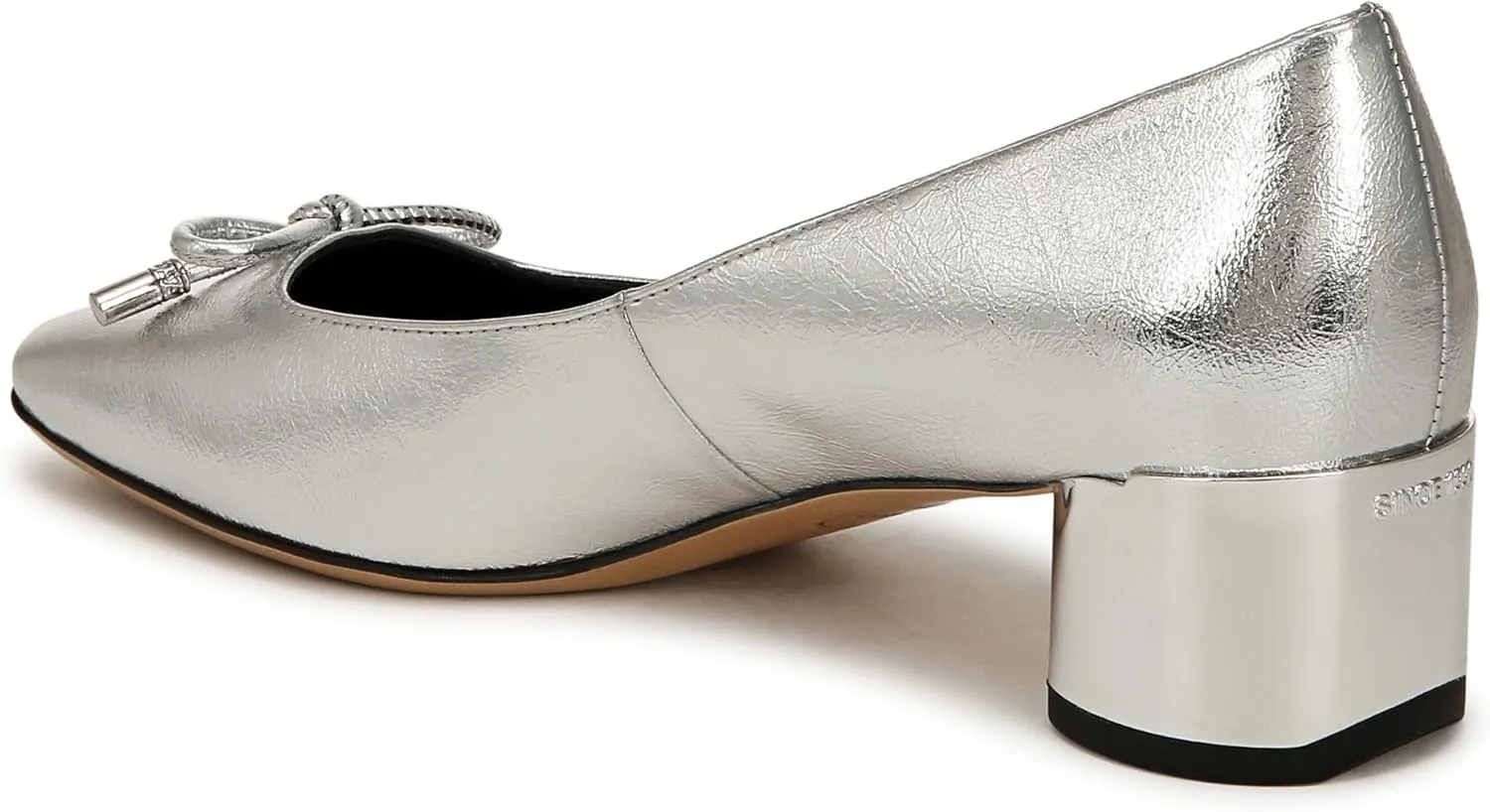 Franco Sarto Women's Natalia Square Toe Block Heel Pump with Bow