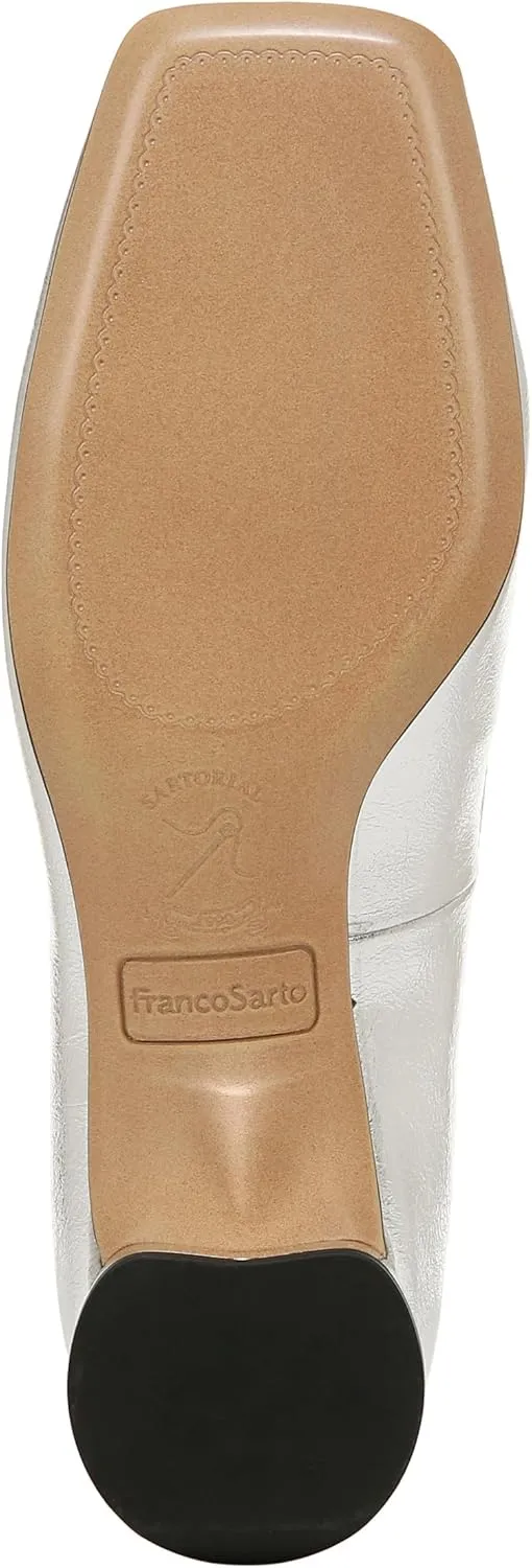 Franco Sarto Women's Natalia Square Toe Block Heel Pump with Bow
