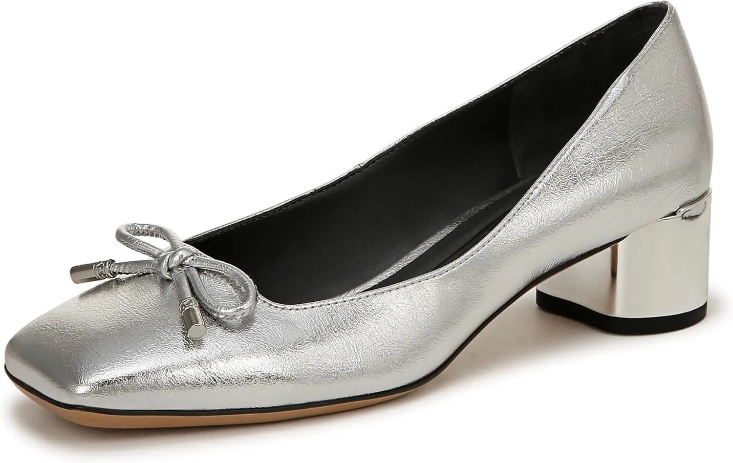 Franco Sarto Women's Natalia Square Toe Block Heel Pump with Bow