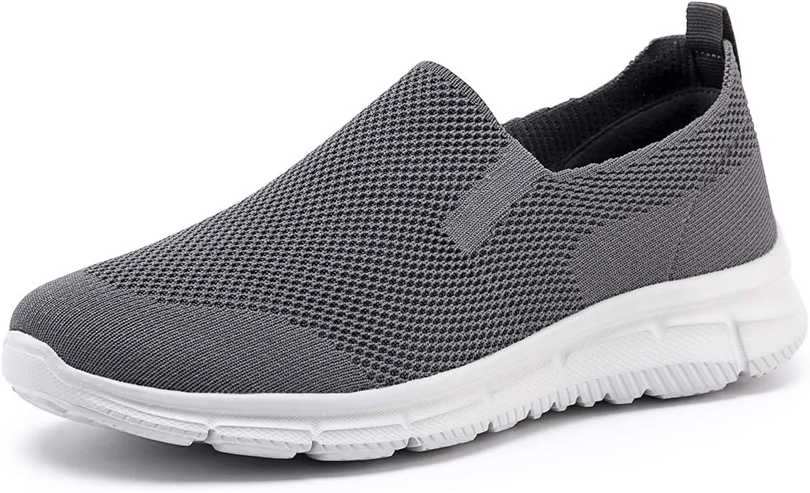 Frank Mully Men's Slip On Walking Shoes Lightweight Casual Knit Loafer Sneakers Comfortable Mesh Work Shoes Athletic Walking Shoes for Men Breathable