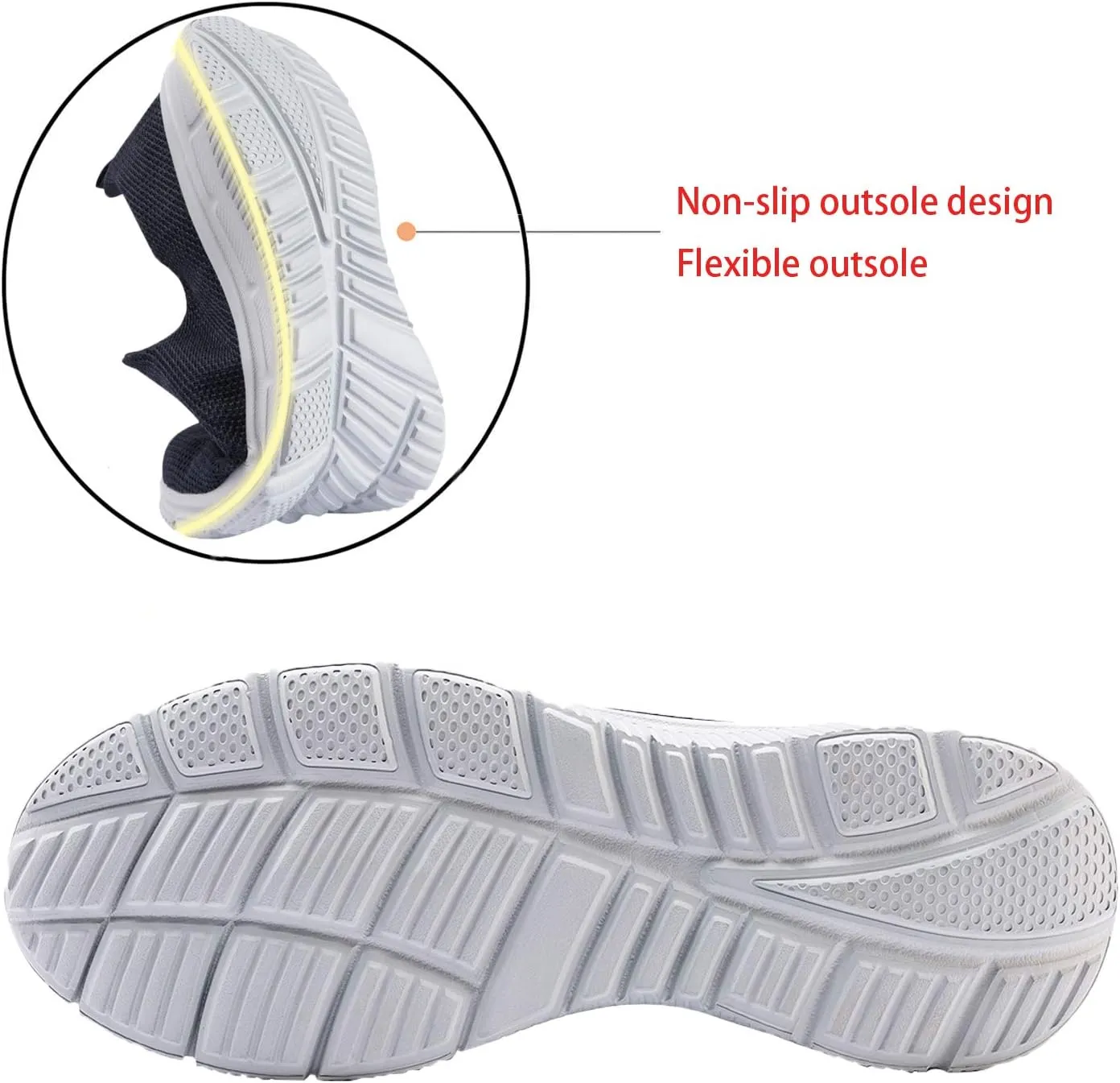 Frank Mully Men's Slip On Walking Shoes Lightweight Casual Knit Loafer Sneakers Comfortable Mesh Work Shoes Athletic Walking Shoes for Men Breathable