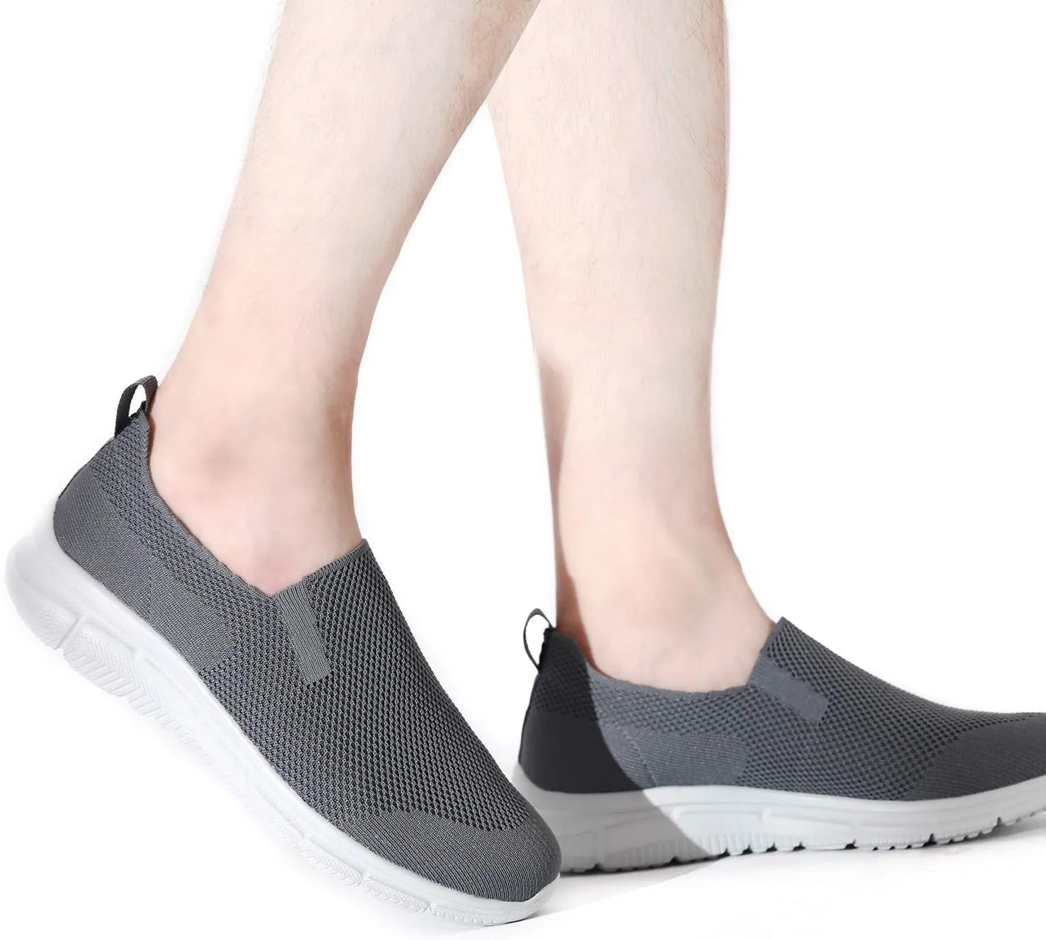 Frank Mully Men's Slip On Walking Shoes Lightweight Casual Knit Loafer Sneakers Comfortable Mesh Work Shoes Athletic Walking Shoes for Men Breathable