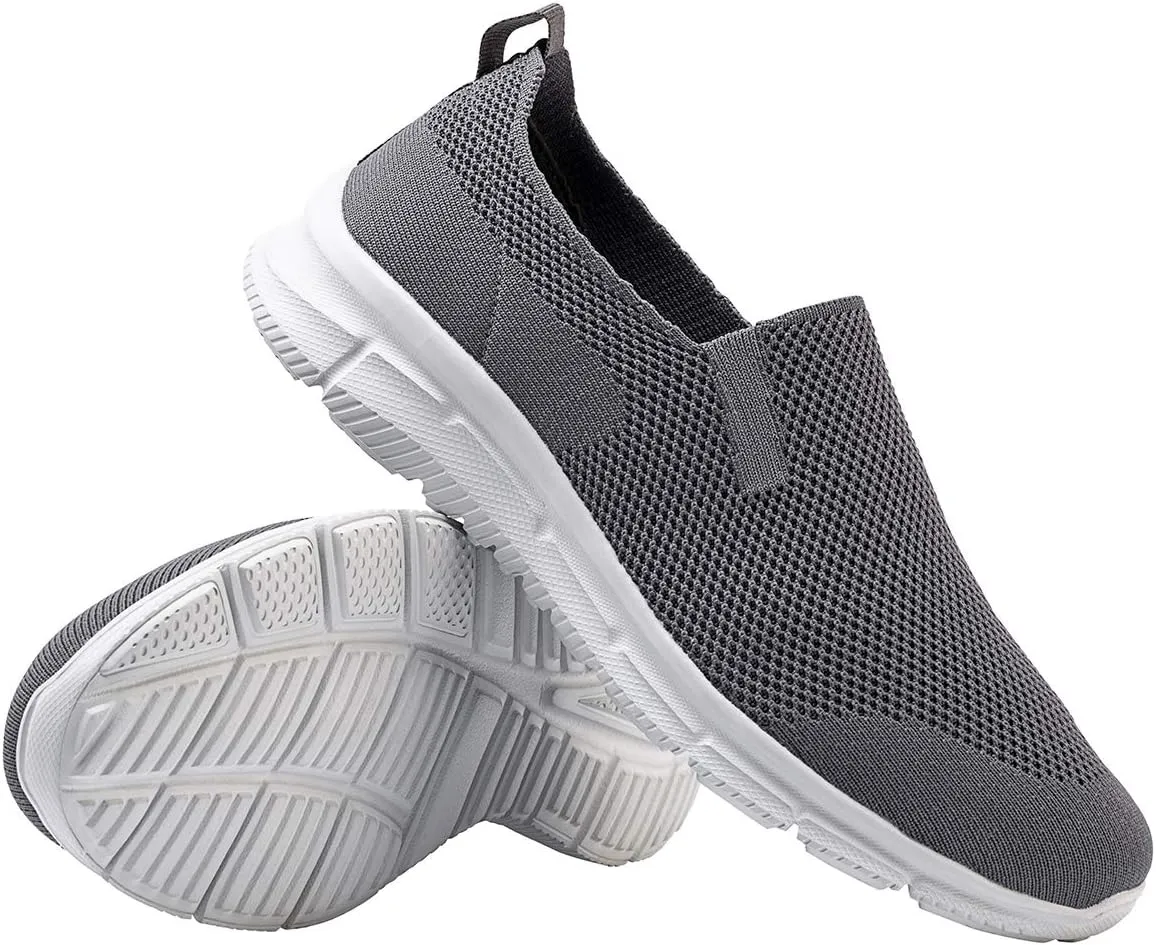 Frank Mully Men's Slip On Walking Shoes Lightweight Casual Knit Loafer Sneakers Comfortable Mesh Work Shoes Athletic Walking Shoes for Men Breathable