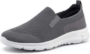 Frank Mully Men's Slip On Walking Shoes Lightweight Casual Knit Loafer Sneakers Comfortable Mesh Work Shoes Athletic Walking Shoes for Men Breathable