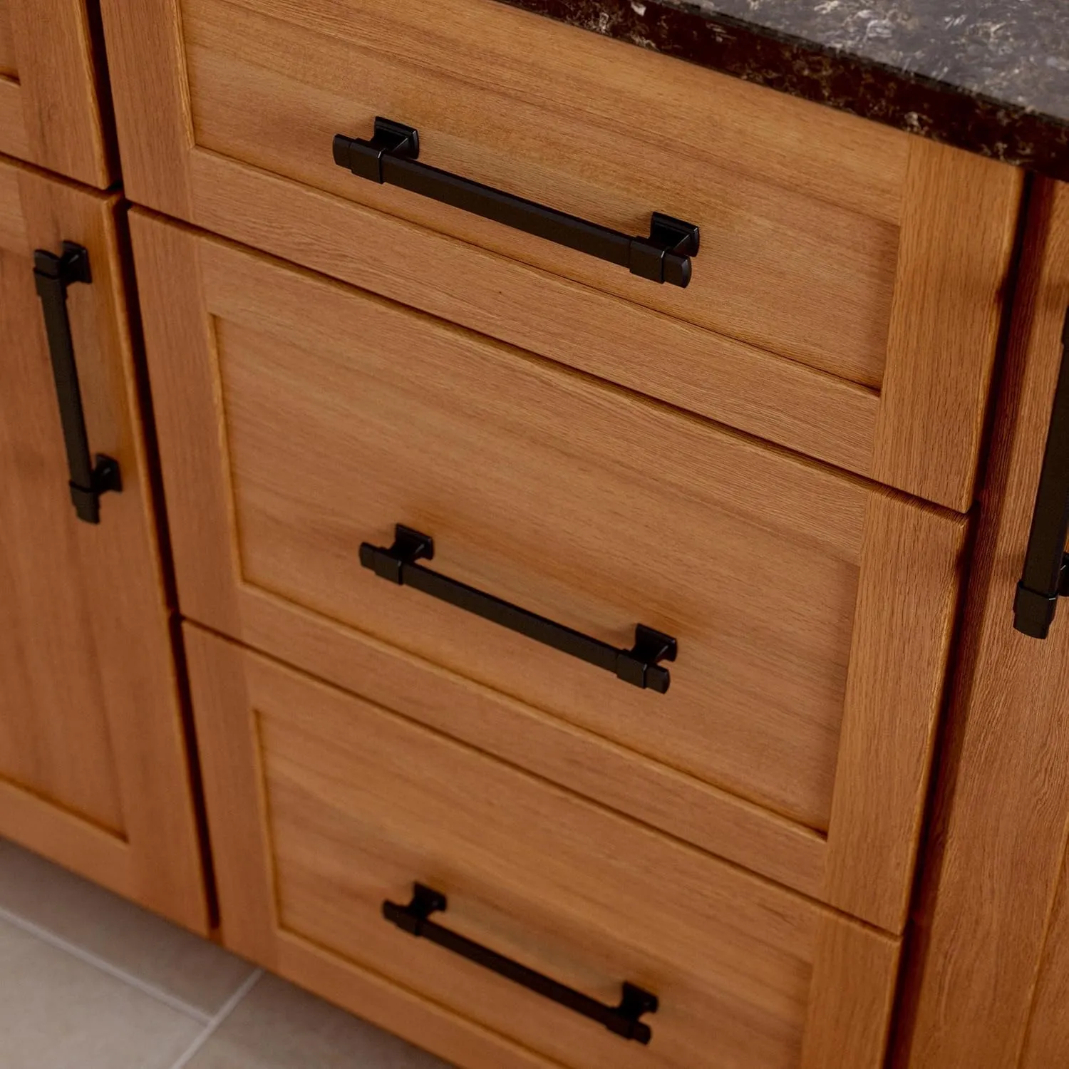 Franklin Brass Adjusta-Pull Chamfered Edge (5-Pack) Adjustable Drawer Pulls/Cabinet Handles 1-3/8" to 6-5/16" Hole Center Matte Black Hardware Kitchen Door, Drawers, Dressers, Furniture P49107-FB-B