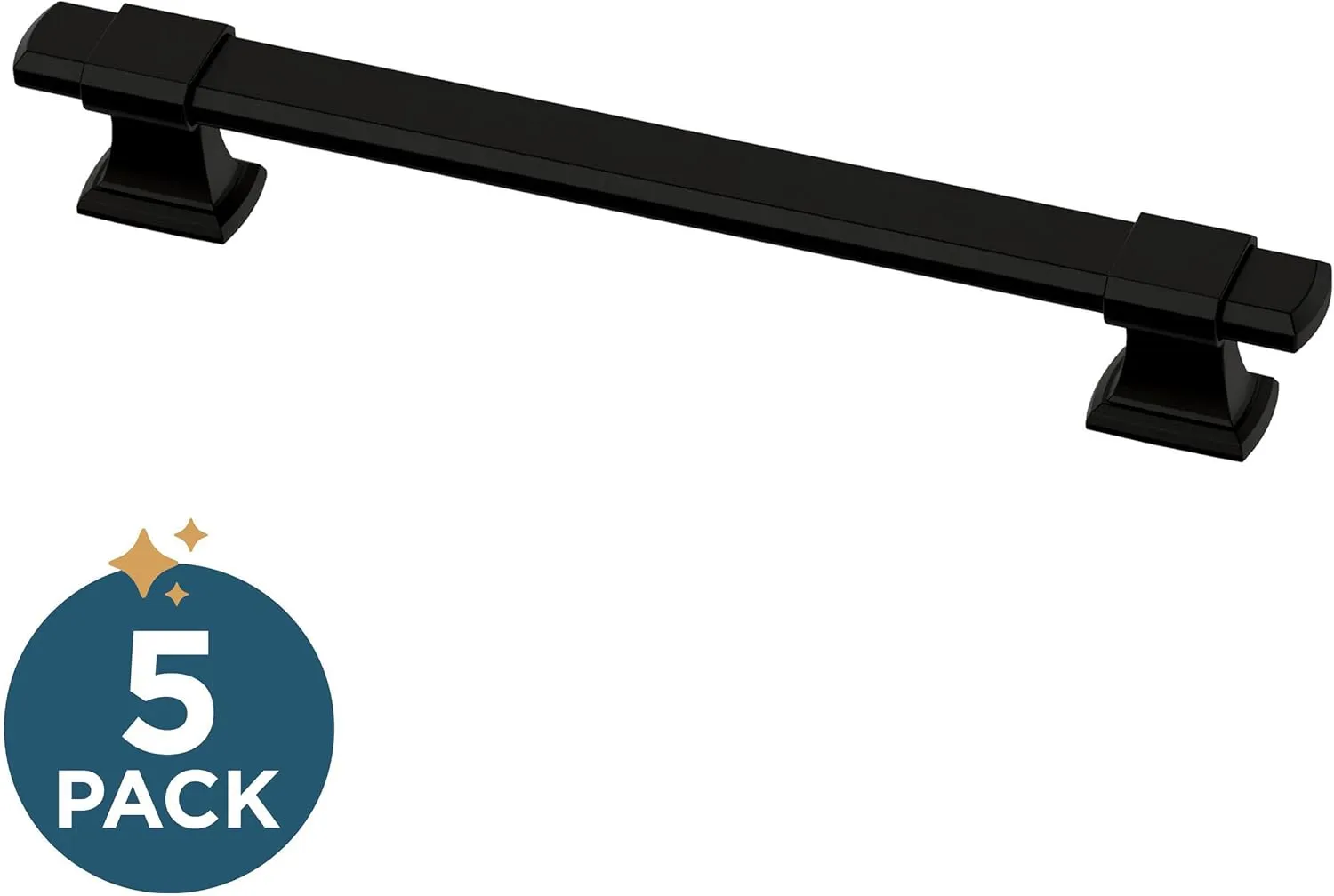 Franklin Brass Adjusta-Pull Chamfered Edge (5-Pack) Adjustable Drawer Pulls/Cabinet Handles 1-3/8" to 6-5/16" Hole Center Matte Black Hardware Kitchen Door, Drawers, Dressers, Furniture P49107-FB-B