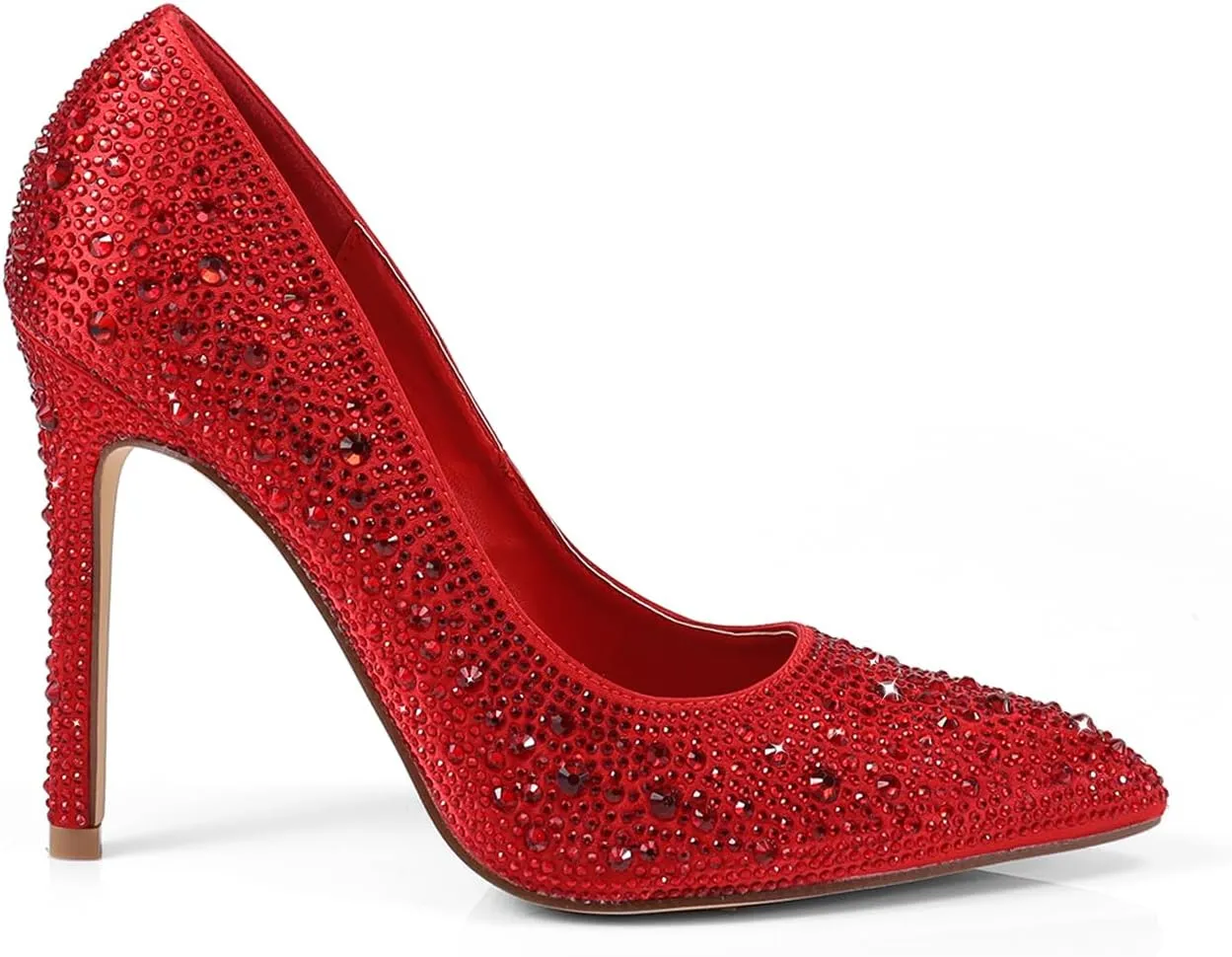 FREDERICK'S OF HOLLYWOOD- Pointy Toe Full Rhinstone Pump W Pencil Heel, FOH-Samantha