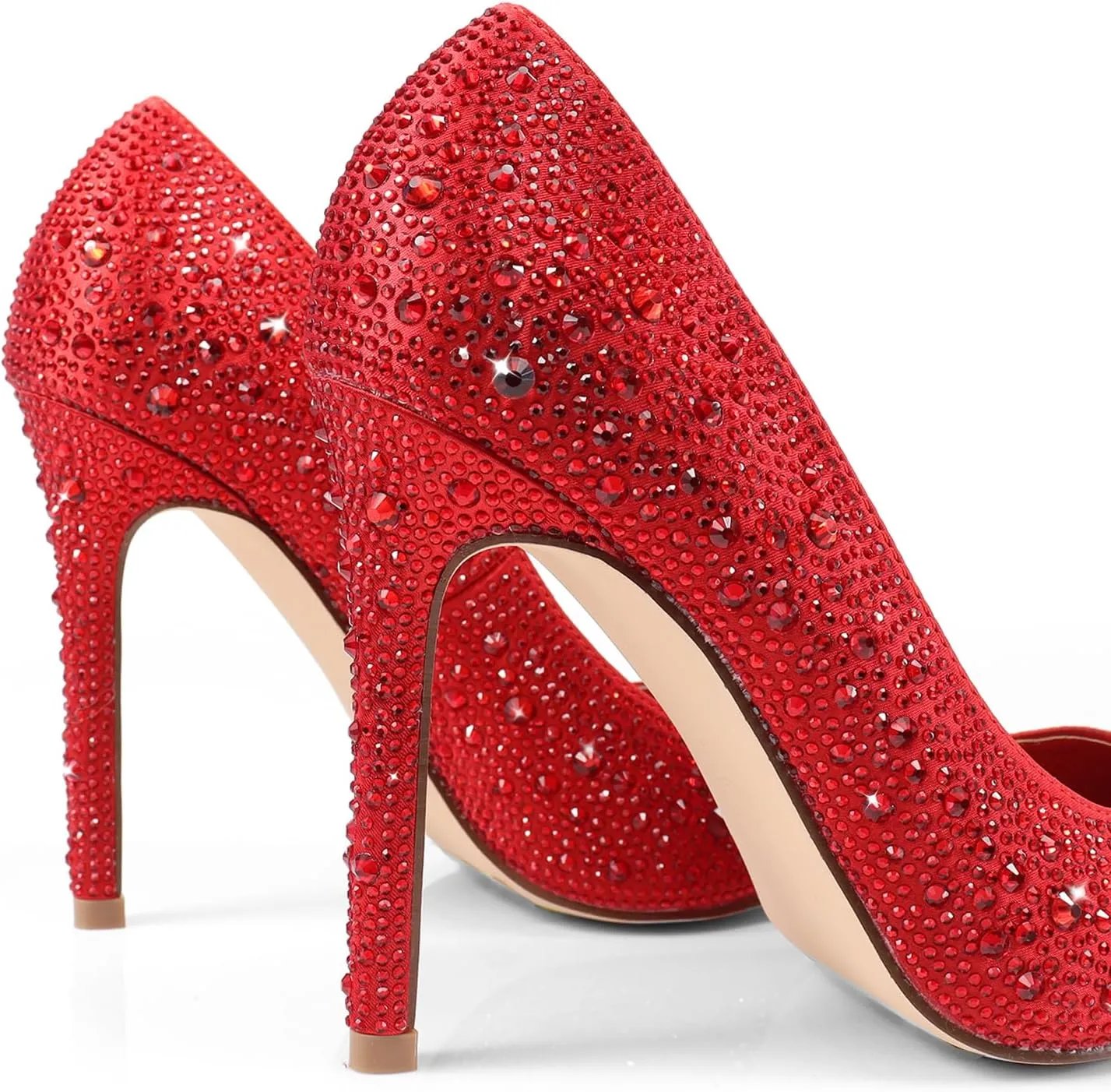 FREDERICK'S OF HOLLYWOOD- Pointy Toe Full Rhinstone Pump W Pencil Heel, FOH-Samantha