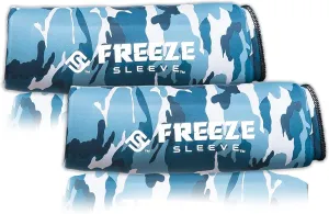 FreezeSleeve Ice and Heat Therapy Sleeve | Reusable Ice Pack Flexible Gel Compression Sleeve for Pain Relief and Recovery of Elbow Knee Ankle Leg Wrist Injuries | Blue Camo X Large 2 Pieces