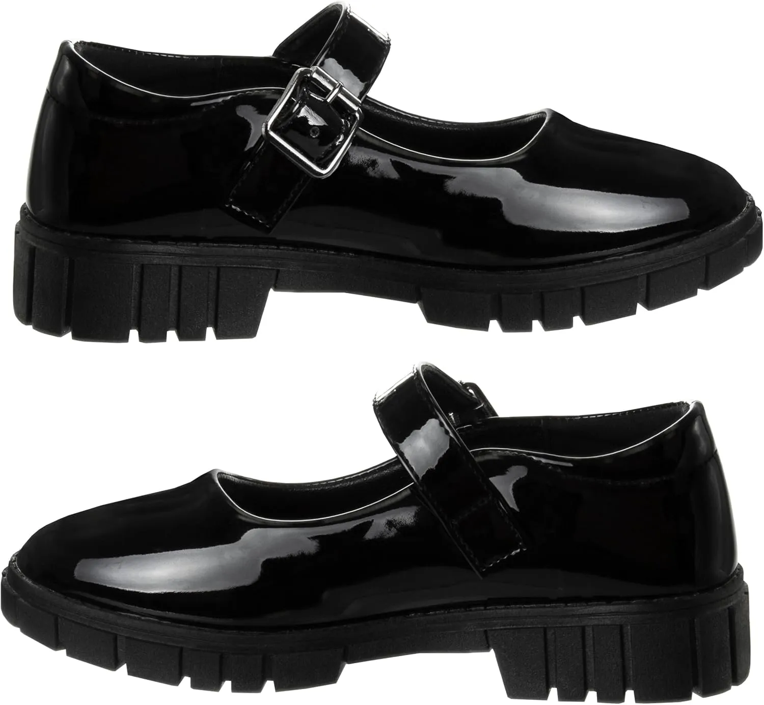 French Toast Girls Round Toe Ankle Strap Maryjane School Shoes - Mary Jane Chunky Platform Oxford Dress Shoe Pumps - Black/Navy/Brown (Size 12-5 Little Kid/Big Kid)