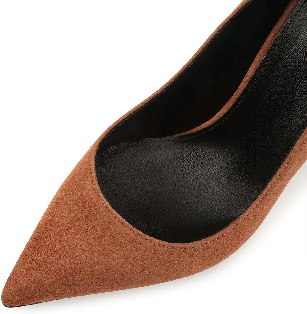 FSJ Women Classic Closed Pointed Toe Dress Pumps Chic Transparent Chunky Block High Heel Slip-On Office Ladies Casual Party Shoes Size 4-16 US