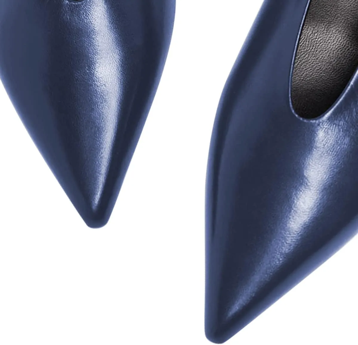 FSJ Women Fashion Pointed Toe V Cut Low Kitten Heel Slip On Pumps Soft Leather Ladies Daily Comfort Basic Dress Shoes Size 4-15 US