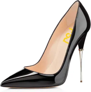 FSJ Women Sexy Slip On Formal Pumps Stiletto Heels Pointy Toe Chic Party Evening Dress Ladies Work Shoes Size 4-15 US