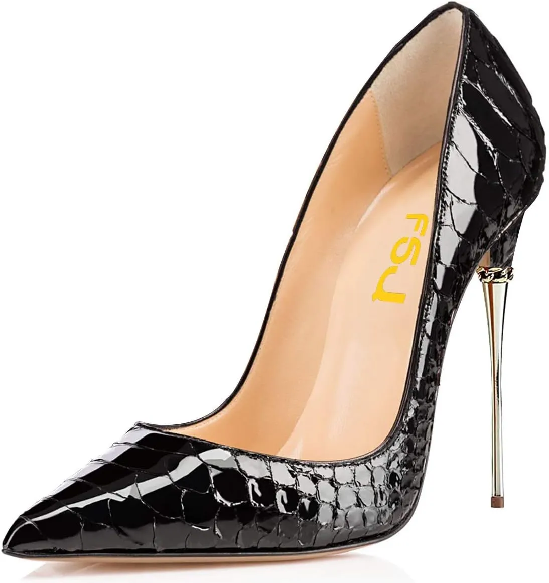 FSJ Women Sexy Slip On Formal Pumps Stiletto Heels Pointy Toe Chic Party Evening Dress Ladies Work Shoes Size 4-15 US