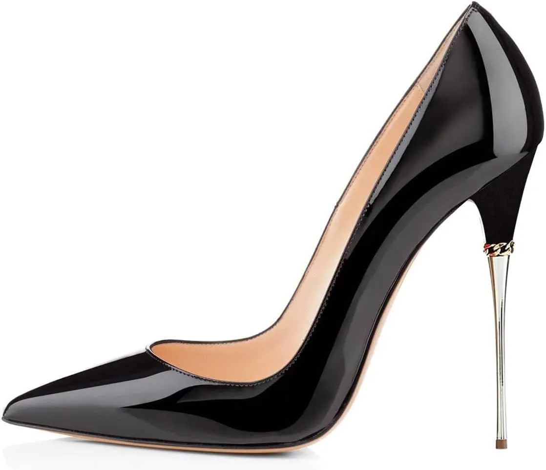 FSJ Women Sexy Slip On Formal Pumps Stiletto Heels Pointy Toe Chic Party Evening Dress Ladies Work Shoes Size 4-15 US