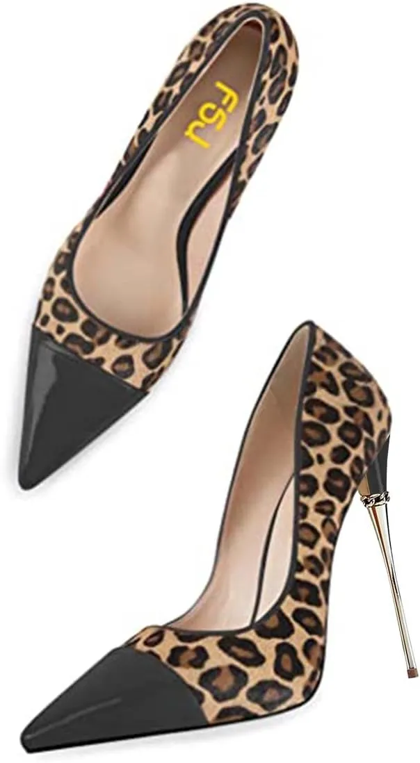 FSJ Women Sexy Slip On Formal Pumps Stiletto Heels Pointy Toe Chic Party Evening Dress Ladies Work Shoes Size 4-15 US